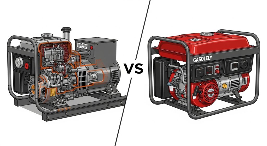 Gerador Diesel vs. Gasolina
